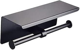 WXVOVXW Toilet Paper Holder 2-in-1 Toilet Paper Holder Paper Holder for Toilet with Shelf for 2 Rolls of Paper, Shelf for Placing Smartphone or Small Items, Thick Roll, Coreless Compatible, Easy