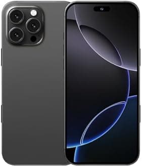 I16 PROMAX unlocked phone, Android 14 8GB,7.3-inch high-definition AMOLED screen smartphone, 8000mAh battery, facial recognition/fingerprint lock/5G/photo/GPS phone (Titanium black,256)