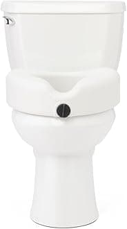 Medline Locking Elevated Toliet Seat, with arms, White, 5"