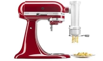 KitchenAid KSMPEXTA Gourmet Pasta Press Attachment with 6 Interchangeable Pasta Plates, White & Artisan Series 5 Quart Tilt Head Stand Mixer with Pouring Shield KSM150PS, Lavender Cream