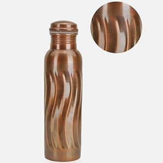 FURNISHFUL FINESSE Set of 2 Hammered Pure Copper Bottle with Carrying Bag for...