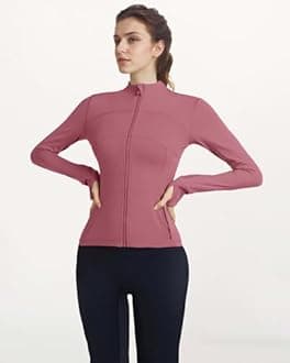 Locachy Women's Slim Fit Full Zip Athletic Running Sports Workout Jacket with Pockets