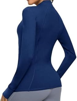Women's Athletic Full Zip Lightweight Workout Jacket With Pockets Running Slim Fit Yoga Sportwear With Thumb Holes