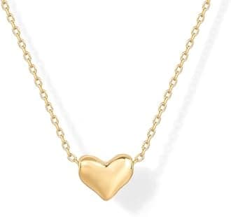 PAVOI 14K Gold Plated Heart Pendant Necklace for Women | Dainty Valentines Love Pendant Necklaces