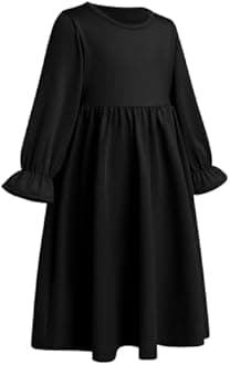 AWIBMK Baby Girls Two-Piece Abaya Dubai Turkey Prayer Maxi Dress + Full Cover Hijab Muslim Long Sleeve Robe Islamic Clothing