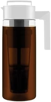 Patented Deluxe Cold Brew Coffee Maker, Two Quart, White