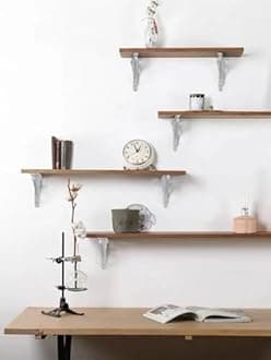 CABDM Decorative Shelf Bracket 12 inch White Brackets for Shelving Solid Heavy Duty Vintage DIY Projects Hardware Included 2 Pack