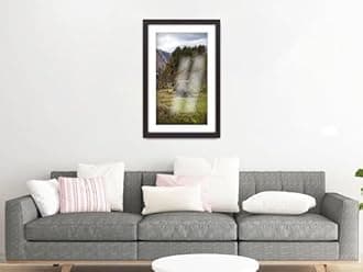 Wall Photo Frame Mahogany 70x90 cm Frame With 80x60 cm Mount Picture Poster Print With Clear HD Perspex 30x15 MM Moulding Mounting Hooks MDF Backboard