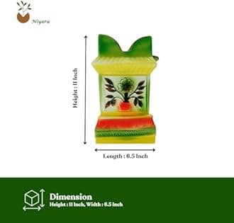 Niyara Ceramic Tulsi Pot – Traditional Plant Holder with Elegant Design (Multicolor, 6.5 inches by 11 inches)