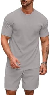 SMOWKLY Men's Pyjama Set - T-Shirt and Shorts Night Wear - Night Suit for Men