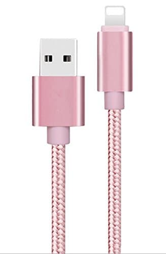 Lightning Cable, 3 FT Nylon Braided Soft Copper Tangle-Free Cord Lightning Cable Certified to USB iPhone Charger for iPhone 7/7 Plus/6S/6 Plus, SE/5S/5, iPad, iPod Nano 7 (Rose Gold)
