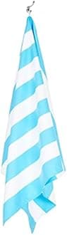 Dock & Bay Beach Towel - Quick Dry, Sand Free - Compact, Lightweight - 100% Recycled - Includes Bag - Cabana Light - Tulum Blue - Extra Large (200x90cm, 78x35")