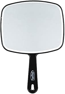 ForPro Premium Hand Mirror, Multi-Purpose Handheld Mirror with Distortion-Free Reflection, Medium, Black, 6.3ââ‚¬Â W x 9.6ââ‚¬Â L