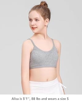 SALIA GIRL Sport Crop Cami Bras for Teens & Training Girls Bras with Adjustable Straps
