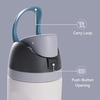 Ruzkq Replacement Lid for Owala Freesip, Compatible with Owala Cup 16oz 24oz 32oz 40oz, One Button Water Bottle Top Lid Replacement Accessory, Leakproof, BPA-Free (Grayish Blue)