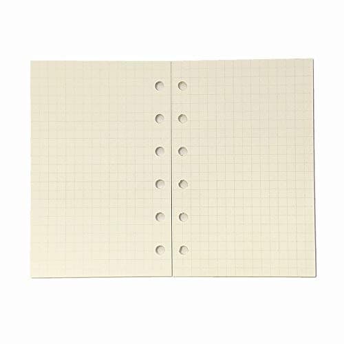 HarphiaA7 Refill,Pocket Notebook Inserts, Grid 6 Hole Paper for Filofax, Square Matrix 100gsm Thicker Paper for Refillable 6 Rings Binder Agenda, 4.84 x 3.23'',