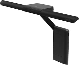 LaptopBar Laptop Monitor Light (Black), Auto-Dimming, Brightness and Hue Adjustment, Keyboard Light, USB Charged, Space-Saving, Eye-Caring Laptop Light for Travel, Work, Home, Entertainment