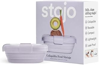 STOJO Collapsible Sandwich Box – 24oz, Reusable Food Storage Container, Silicone Bowl for Hot/Cold Food – Meal Prep, Lunch, Camping, Hiking – Dishwasher Safe (Set of 1, Lilac)