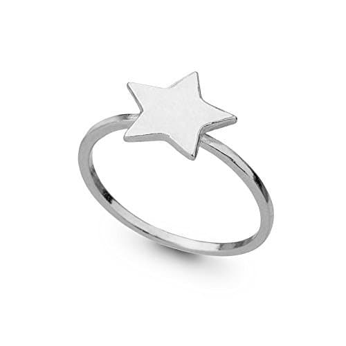 14k White Gold Star Ring Small Dainty Stacking knuckle Ring Fantasy Star Jewelry
