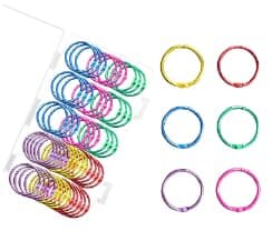 1 Inch 30 Pack Loose Leaf Binder Rings, Metallic Assorted Colors (Yellow, Green, Blue, Purple and red Pink)