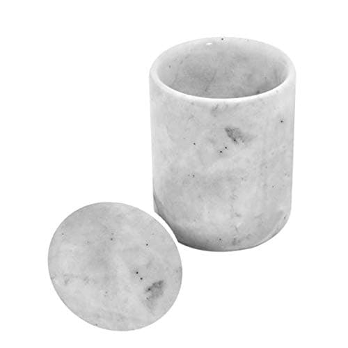 Marble Canister for Kitchen Storage | Container for Coffee, Spices, Tea, Salt, Sugar | Gray & White Marble Jar with Marble Lid | Pen Holder Cup | Marble Bowl Candle Holder | Vanity Jar