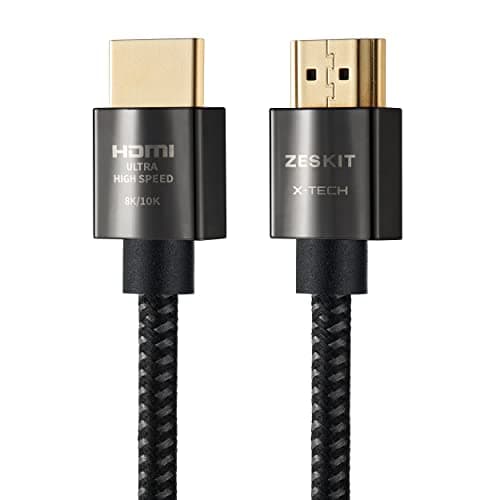 Zeskit X-Tech 48Gbps Ultra High Speed HDMI Cable 10ft, 8K60 4K120 144Hz eARC HDR HDCP 2.2 2.3 Compatible with Dolby Vision Apple TV 4K Roku Sony LG Samsung Xbox Series X RTX 3080 PS4 PS5
