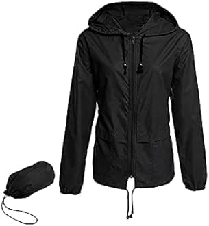 Century Star Packable Rain Jackets for Women Waterproof Lightweight Raincoat with Hood Windbreaker Jacket Women Rain Coats
