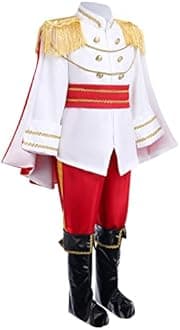 Prince Costume for Boys Medieval Royal Prince Jacket Pants Crown Birthday Party King Halloween Fancy Outfit
