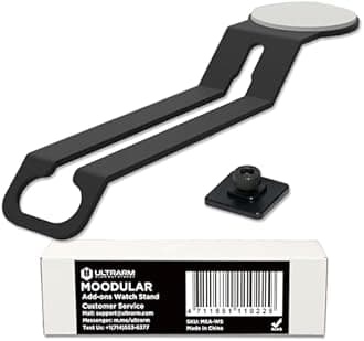 Moodular Add-ons Watch Stand for Smart Watch (Charger Not Included) [Accessory Only - Requires Moodular Wooden Monitor Stand Slide Rails for Use] Black MSA-WS