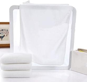 White Soft Microfiber Hand Face Shower Bath Towels, Home Hotel Spa Beauty Salon Washcloth Travel Beach Towels for Adults Family