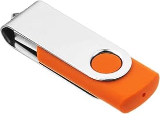 1GB USB Flash Drive 1PCS, EASTBULL USB 2.0 Thumb Drive Swivel USB Stick Memory Stick Metal Thumb Drive (Orange)