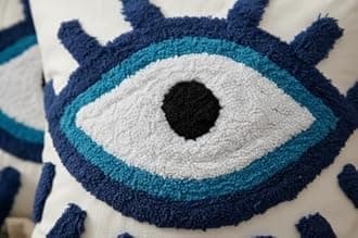 Premium Decorative Throw Cushion Pillow Cover Boho Home Decor - Living Room Bedroom Couch Sofa Cushion Covers 16 inch x 16 inch (2, Blue Cross)