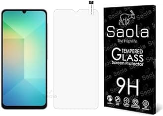 Saola® 9H Clear Tempered Glass For Samsung Galaxy A06 (PACK OF 1) with Free Installation Kit. Full screen Coverage. Free Replacement If Received Damaged - 6.7 inch