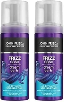 Frizz Ease Dream Curls Air Dry Waves Styling Foam 150ml, Wave and Curl Enhancer, Lightweight Anti-Frizz Styling Foam (Pack of 2)