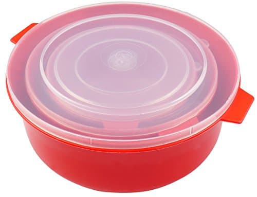 G2H M.WAVE DISHES WITH LIDS 3 SET, Red