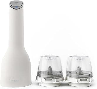 FinaMill USB Rechargeable Pepper Mill & Spice Grinder | Adjustable Coarseness, Ceramic Grinding Elements, One Touch Operation with LED Light | Includes 2 Quick-Change PRO Plus Pods | Soft Cream