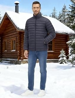 MAGNIVIT Men's Puffer Jackets Lightweight Warm Winter Coat Water-Repellent Windbreaker Insulated Quilted Packable Jacket