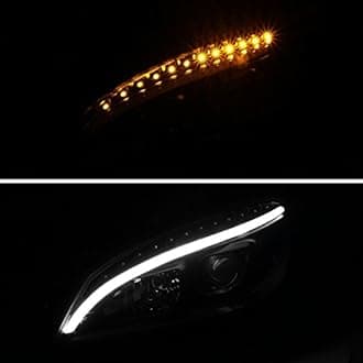 SPEC-D TUNING Replacement Black DRL Strip LED Signal Projector Headlights Made For And Compatible With Benz W204 C-Class