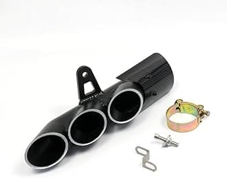 AUTO-UAE - Aluminum alloy Exhaust Tip Muffler Carbon Fiber Pipe Motorcycle For cf moto 500 FZ6 TMAX 500 ninja 400 300 250 R25 hornet 600 (D With logo)