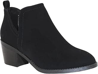 TRENDSUP Ankle Boots for Women Chelsea Square Toe Chunky Low Heel Booties Comfortable Slip on Short Boots