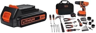 BLACK+DECKER LBXR20 20-Volt MAX Extended Run Time Lithium-Ion Cordless To with BLACK+DECKER LDX120PK 20V MAX Cordless Drill and Battery Power Project Kit