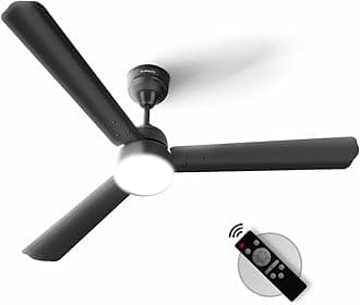 LONGWAY Luminair 1200 mm BLDC Ceiling Fan with Remote Control & LED Light | BEE 5 Star Rated Energy Efficient | Ultra High Speed 3 Blade Anti-Dust Decorative Ceiling Fan (Smoked Brown, Pack of 1)