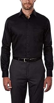 Van Heusen Mens Dress Shirts Regular Fit Lux Sateen Stretch Solid