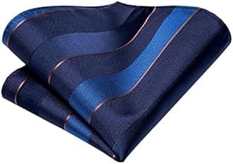 Hi-Tie Mens Paisley Tie Handkerchief and Cufflinks Silk Necktie For Men