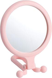 Makeup Mirror with Magnification, for Desk Make Up, Magnifying Hand Held Mirror (Double Sided Folding Makeup Mirror)