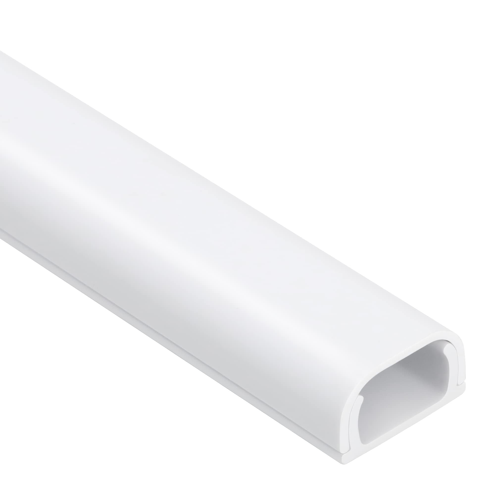 ZhiYo Wire Covers for 2 Cords, Wire Hider on Wall Mounted, White Cord Cover Kit, Cable Cover Cable Concealer for Extension Cord, Ethernet Cable, Speaker Wire, 0.7in(W) x 0.4in(H)