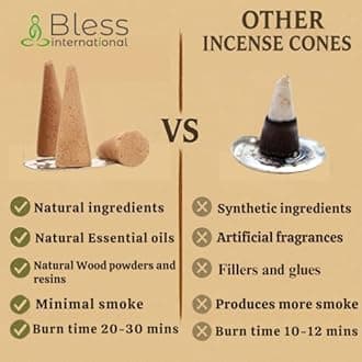 Bless International Musk 100%-Natural-Incense-Cones Handmade-Hand-Dipped Orga...