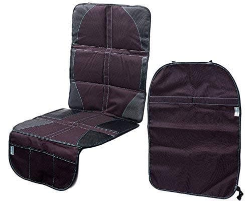 Kid Transit Car Seat Protector for Child Seats with Kick Mat - ISOFIX - Black Protectors with Blue Detailing