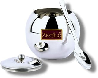 Steel Ghee/Oil Storage Jar, Modern Rustic Style, 275 ml, Orange