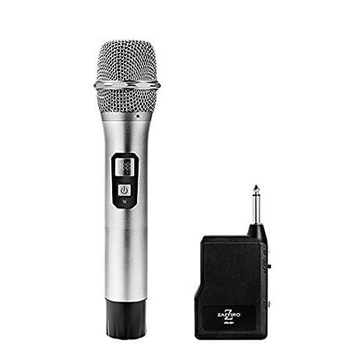 Wireless Microphone,Z ZAFFIRO Handheld Dynamic Microphone Wireless mic System for Karaoke Nights and House Parties to Have Fun Over the Mixer,PA System,Speakers